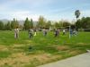 Fathers playing Volleyball