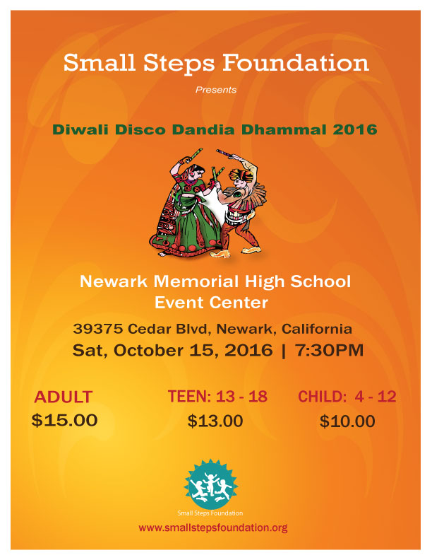 Diwali Disco Dandia Dhamaal 2016 flyer with ticket prices